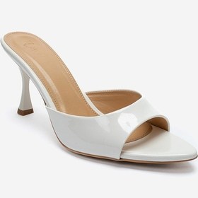Resim Luvishoes Tıera Beyaz Rugan Kadın İnce Topuklu Terlik 