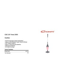 Resim Conti CSC-207 Ares 2000 Trendy 210 W Elektrikli Dik Süpürge 