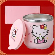 Resim 1pc Sanrio Hello Kitty Stainless Steel Insulated Cup, Double-Layer, Patriotic Theme, Glass Material, No Electricity Needed, Ideal for Weddings, Birthdays, Housewarming, Graduation, Christmas, Halloween, New Year, Valentine'S Day - Fits Bridal Shower, Birthday, Anniversary, General Gifting 