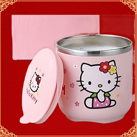 Resim 1pc Sanrio Hello Kitty Stainless Steel Insulated Cup, Double-Layer, Patriotic Theme, Glass Material, No Electricity Needed, Ideal for Weddings, Birthdays, Housewarming, Graduation, Christmas, Halloween, New Year, Valentine'S Day - Fits Bridal Shower, Birthday, Anniversary, General Gifting 
