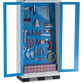 Resim Star Çelik Endüstriyel Malzeme Dolabı-Takım Asma Panolu-Pleksi Kapaklı 