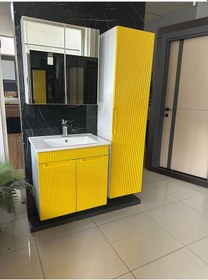 Resim 65 Cm Lake Banyo Dolabı Aynalı Ve Boy Dolaplı Kendinden Kulplu 