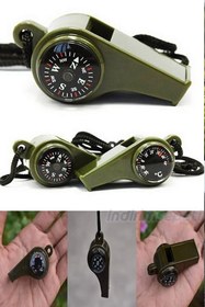 Resim Çok Fonksiyonlu Düdük Pusulalı Ve Dereceli Termometreli Düdük Avcı Askeri Düdük - Bekçi Düdüğü 