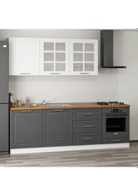 Resim Minar 240 Cm Mebran C Mutfak Dolabı Beyaz Antrasit 240-Mcba3 Beyaz 