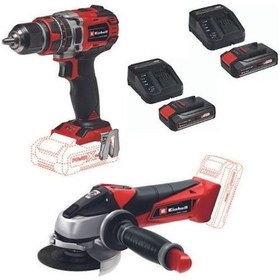 Resim Einhell TE-CD 18/50 Lİ-İ BL Akülü Matkap Vidalama + TE-AG 18/115 Avuç Taşlama 2 x 2.5 Ah Akü Starter Kit 