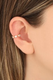 Resim Mistik Silver Zirkon Taşlı Gümüş Kıkırdak Küpe 