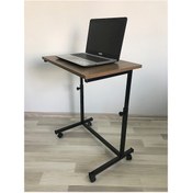 Resim Iremmetal Laptop Sehpası Ve Masası Yükseklik Ayarlı Tekerlekli Ceviz 