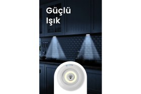 Resim Mujgan DEMPOWER 3'lü Uzaktan Kumandalı Yapışkanlı Kablosuz Led Spot Lambalar 