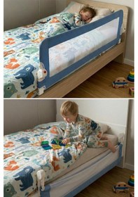 Resim Wellgro Littles 150 48 CM Yatak Bariyeri, Çocuk Yatak Korkuluğu Mavi 