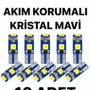 Resim SİSA SENİSTESENAL T5 Led (10 Adet) Uyumlu Kristal Mavi Oto Kilometre Kadran Ambians Aydınlatma Ampulü T5 Akım 