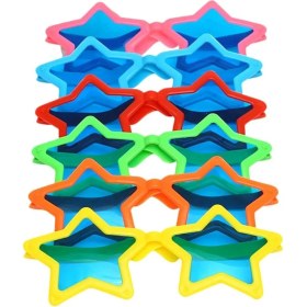 Resim Büyük Yıldız Parti Gözlüğü Karışık 12 Adet (4887) 