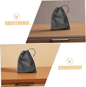 Resim VANZACK Fileli Çanta Bağcıklı 10 Adet Oyuncak Fileli Çanta Saklama Spor Salonu Beyzbol Siyah Küçük Organizasyon 