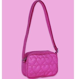 Resim İcone Bag Icone Çocuk Kalp Kapitone Detaylı Omuz Çantası Fuşya 