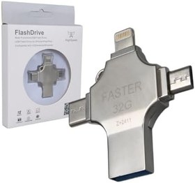 Resim 4 in1 Metal 32 GB Flash Bellek (USB - Type-C - Micro USB -) 