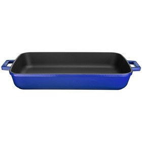 Resim Lava Döküm Dikdörtgen Rosto Ve Fırın Tepsisi Ölçü 26x40cm. Döküm Demir Yekpare Çift Kulplu - Mavi Mavi 