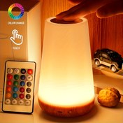 Resim LihangStar USB Şarj Edilebilir Dokunmatik Gece Lambası - Taşınabilir LED Masa Lambası, 5 Parlaklık Seviyesi ve 13 RGB Renk, Yatak Odası, Oturma Odası veya Ofis Kullanımı için Karartılabilir Dokunmatik Kontrol, Yatak Odası Gece Lambası | Renk Değiştiren Lamba | Plastik Yapı, Yatak Odası Gece Lambası 