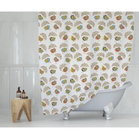 Resim Pimtaş Tropikhome Kuş Desen Banyo Perdesi Su Geçirmez Duş Perde Polyester Kumaş Banyo Perdeleri 180X200 Küvet Perdesi C-Halka Hediye 
