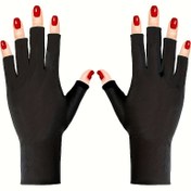 Resim 1 Çift Tırnak Sanatı için Koruyucu Parmaksız Eldiven - Siyah, Bronzlaşmayı Önleyici & Yanık Önlüklü, Jel Oje Kurutma Lambaları İçin İdeal, Koruyucu Bandaj Tasarımı, Esnek Malzeme 