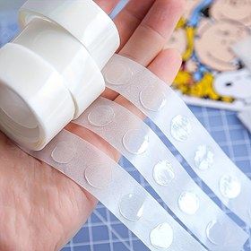 Resim 100 adet her biri non-marking yapışkan balon etiketleri içeren 4 rulo, PVC malzeme, scrapbooking, el sanatları, duvar dostu, düğün ve doğum günü parti süsleri için ideal, DIY malzemeleri 