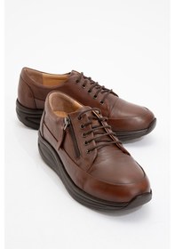 Resim Kadın Dolgu Topuklu Bağcıklı Günlük Ayakkabı Gerçek Deri Br 44343 Taba Taba 