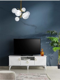 Resim 130 CM MDF MEBRAN KAPAK TV SEHPASI BEYAZ 