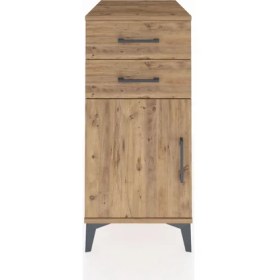 Resim Kronos Komodin Tek Raflı 2 Çekmeceli Tek Kapaklı 44X59X96 Çam-Çam 