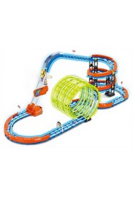 Resim HAK İŞ OYUNCAK Glow Flip Track Yarış Pisti Seti – 91 Parça – Işıklı, Spiral Rampalı, 360° Dönen USB Şarjlı Araba Se 