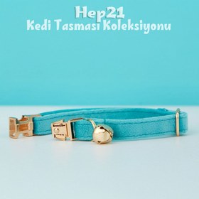 Resim Cat Collar Velvet Named Bell Cat Collar 649724 - Avocado Leash + Bow Tie / S/M 