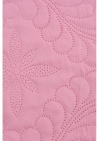 Resim Örtüm Sarmaşık Çift Kişilik Düz Renk Yatak Örtüsü Takımı - Pembe 