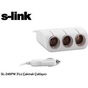 Resim S-link SL-246PW 3'Lü Çakmak Çoklayıcı 