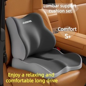 Resim Araç bel desteği ve yastık konfor seti, geliştirilmiş nefes alabilen yastık, 2’si 1 arada tasarım ile güzel bir sırt hatları, şeffaf ve esnek destek dizaynı, uzun oturma için rahatlığı artırır, her koltuk tipine uygun, ağrısız hareketler sağlayan temel ikili 