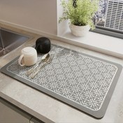 Resim Ev Yemek Odası ve Restoranlar İçin Yüksek Emici Bulaşık Lavabo Süzgeç Matı, Çiçek Desenli Yıkama ve Kurutma Matı, Silikon Süzgeç Mat, Nem Geçirmez ve Su Emici Kurutma Matı, Masa Matı, Mutfak Malzemeleri 