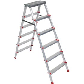 Resim Elmas Serisi - 6+6 Alüminyum Çift Çıkışlı Merdiven - 6 Basamaklı Ev, Bahçe Ve İş Yeri Kullanımına Uygun 