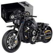 Resim 586 parça 1:8 Havalı Teknoloji Motosiklet Yapı Blokları Oyuncak, Simülasyon Modeli, 4.9mm Technic Tuğlalarla Uyumlu DIY Yapboz Montaj, Noel, Cadılar Bayramı, Şükran Günü, Doğum Günü Hediye Seti 