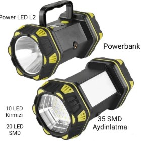 Resim F.b.ı F-262 Yeni Güçlü Çift Taraflı Taşınabilir Spot ve Işıldak USB Bank Şarjlı Fener 