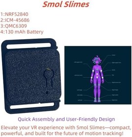 Resim İzleme Uygulamaları için Sanal Gerçeklik için -45686 IMU+QMC6309 Manyetometre Kullanan SlimeVR Entegre Smol Slimes Tracker 