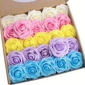 Resim 50 adet LuxeCraft Suni Gül, Poliüretan Sahte Çiçekler, Düğün, Ev Çiçek Düzeni, Noel, Cadılar Bayramı, Paskalya, Şükran Günü, Sevgililer Günü Dekoru için DIY Bridal Bouquet - Kap dahil değildir 