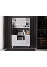 Resim Melura Kahve Köşesi 120 Cm %100 Mdf Çok Amaçlı Dolap Beyaz 