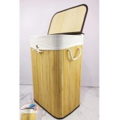Resim Metra Shop Dikdörtgen Bambu Çamaşır Sepeti Naturel CL-6002-01 