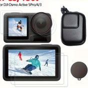 Resim 8 Parça/1 Set DJI Osmo Action 5 Pro 4 Ekran Koruyucu Temperli Cam Film Lens Kapağı Kapaklı Taşınabilir Çanta Kılıfı - DJI Action 4 & 5Pro Aksesuarları 