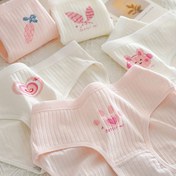 Resim 5'li Paket Pembe Karikatür Kedi Pati Orta Yükseliş Kız Çocuk İç Çamaşırı 