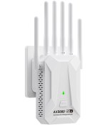 Resim 3000 Mbps Wifi 6 Tekrarlayıcı Çift Bant 2.4 Ghz 5 Ghz Sinyal Güçlendirici Whıte Ab Fişi 