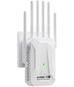Resim 3000 Mbps Wifi 6 Tekrarlayıcı Çift Bant 2.4 Ghz 5 Ghz Sinyal Güçlendirici Whıte Ab Fişi 