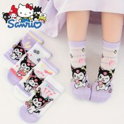 Resim 5 Çift Kız Karikatür Ayak Bileği Çorapları - Nefes Alabilen File, for Kuromi Tasarımı İçin Sevimli, Gençler İçin Şeffaf Yaz Çorapları, 2-12 Yaş Arası, Oyuncaklı Baskılarla Mor ve Pembe, Polyester %95. Spandex %5., Örgü Kumaş, Elde Yıkanabilir veya Kurutulabilir, Sevimli Çorap 