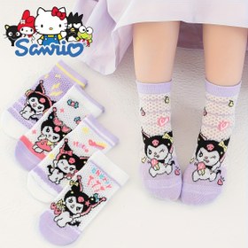 Resim 5 Çift Kız Karikatür Ayak Bileği Çorapları - Nefes Alabilen File, for Kuromi Tasarımı İçin Sevimli, Gençler İçin Şeffaf Yaz Çorapları, 2-12 Yaş Arası, Oyuncaklı Baskılarla Mor ve Pembe, Polyester %95. Spandex %5., Örgü Kumaş, Elde Yıkanabilir veya Kurutulabilir, Sevimli Çorap 