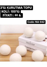 Resim 6 Adet Yünlü Çamaşır Kurutma Topları Krem 