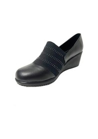 Resim Sdf D-08 Deri Trend Fashion Dolgu Topuklu Kadın Ayakkabı Siyah 