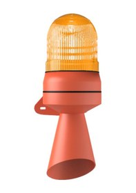 Resim Mesan Led Multifonksiyon 50 Ses Borulu Siren Turuncu 24vdc Ms 5813.3.24vdc 