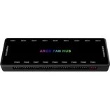 Resim Pwm Fan Hub, Adressable 5V 3pin Argb & 12V 4pin Pwm 2'si 1 Arada Rgb Kasa Fan Hub, Gizli Manyetik Tabanlı ve Sata Power 18 Bağlantı Noktası, 9 Bilgisayar Cpu Fan Dağıtıcısını Destekler 