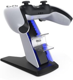 Resim Ps5 Dock Kol Şarj İstasyonu Hızlı Şarj Aparatı Mavi Işıklı Tp5-05 